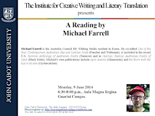 JCU presents a Reading by Michael Farrell primary image