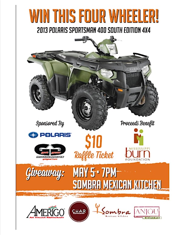 Four Wheeler Raffle Ticket benefiting the MS Burn Foundation