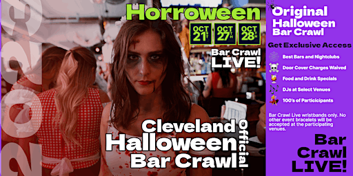 Imagem principal de 2023 Official Halloween Bar Crawl Cleveland's Original Pub Crawl 3 Dates