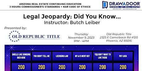 LEGAL JEOPARDY: DID YOU KNOW ... primary image