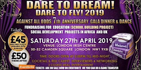 Imagen principal de Dare to Dream! Dare to Fly! Against All Odds' Gala Dinner & Dance 7th Anniversary 2019