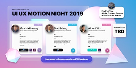 After Effects Seattle February - UI/UX Motion Design Night primary image