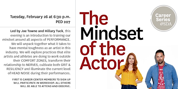The Mindset of the Actor - SDA Career Series