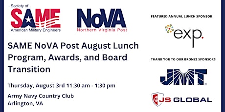 SAME NoVA Post August Lunch Program, Awards, and Board Transition primary image