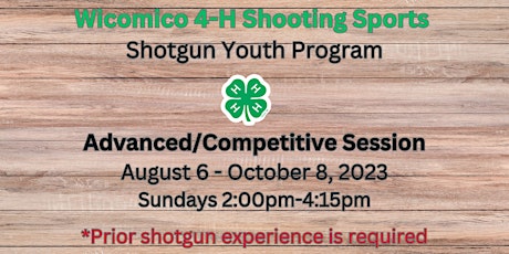 Image principale de 2023 Fall  4-H Shotgun Advanced/Competitive Sessions for Youth Session