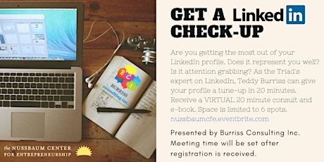 Get a Virtual LinkedIn Check-Up with Teddy Burriss primary image