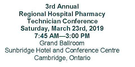 3rd Annual Regional Hospital Pharmacy Technician Conference primary image