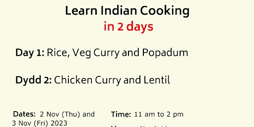 Primaire afbeelding van Learn Indian Cooking in 2 Days