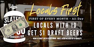 Imagen principal de Locals FIRST - $1 Craft Beers All Day - Slater's 50/50 Lake Mead