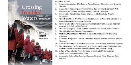 Book launch: Crossing Troubled Waters: Abortion in Ireland, Northern Ireland, and Prince Edward Island primary image