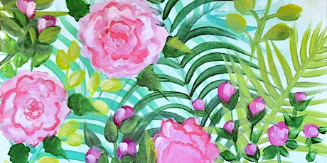 Blooming Pink Roses Paint Night