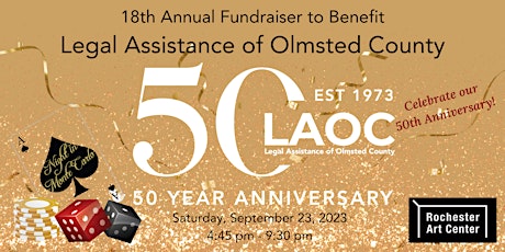 Primaire afbeelding van 18th Annual Fundraiser to Benefit Legal Assistance of Olmsted County