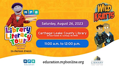 Imagem principal do evento MPB Library Literacy Tour, August 26th, 2023