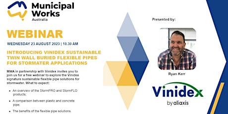 Webinar - Vinidex Sustainable Flexible Pipes for Stormwater Applications primary image