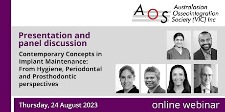 AOS SA: AOS (VIC)Live webinar: Contemporary Concepts in Implant Maintenance primary image