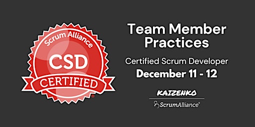 Team Member Practices - Certified Scrum Developer (CSD) primary image