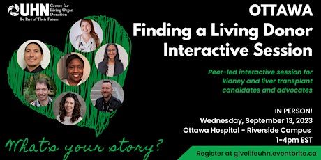 Image principale de OTTAWA: Finding a Living Donor Interactive Session IN PERSON