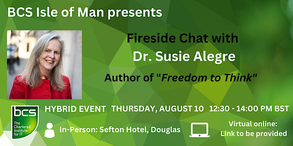 Hybrid event: Fireside Chat with Dr. Susie Alegre, Author of “Freedom to Think”