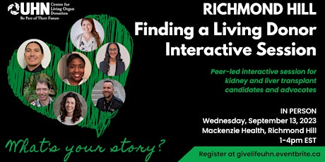Image principale de RICHMOND HILL: Finding a Living Donor Interactive Session IN PERSON