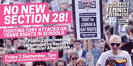 No new Section 28! Fighting Tory attacks on trans rights in schools primary image