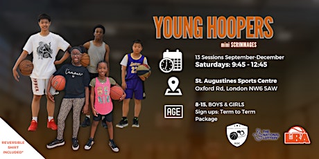 Primaire afbeelding van Young Hoopers Sep - Dec | Ages 8-15 | Weekly Basketball on Saturdays