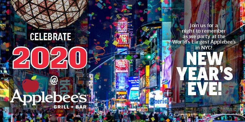 The BEST New Years Eve 2020 Party at Applebee's in the Heart of Times Square (42nd St btw 7th & 8th Ave) 