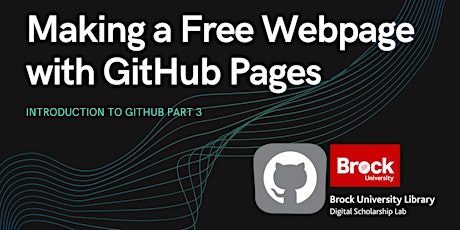 Imagem principal do evento Making Free Webpages with GitHub Pages