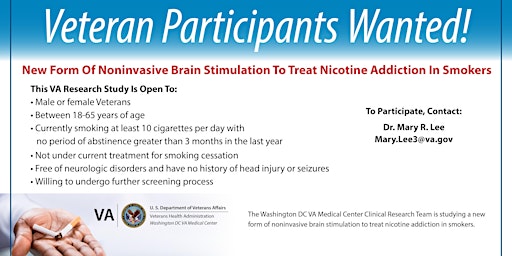 Nicotine Addiction Novel Treatment Study for Veterans primary image