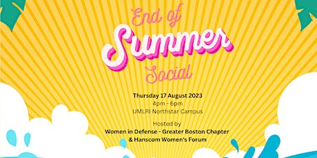 Image principale de End of Summer Social with WID-GBC & Hanscom Air Force Base Women's Forum