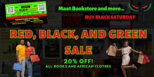 Imagen principal de RED, BLACK, & GREEN SALE  hosted by MAAT Bookstore and more