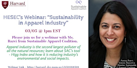 HESEC Webinar "Sustainability in Apparel Industry" primary image
