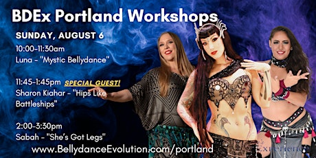Primaire afbeelding van Jillina's BDEx Presents: Portland Workshops with Jillina, Sabah & Luna