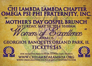 2014 Omega Psi Phi's "Women of Excellence" Mother's Day Gospel Brunch primary image