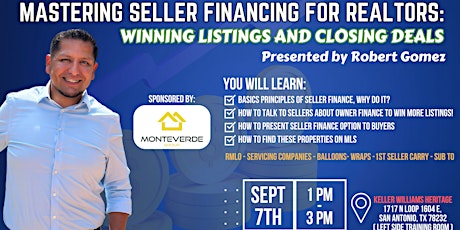 Mastering Seller Financing for Realtors: Winning Listings and Closing Deals primary image
