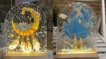 Handcrafted Glass Oil Painting Night Light