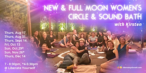 Image principale de New and Full Moon Womens Circle and Sound Bath with Kirsten Korot