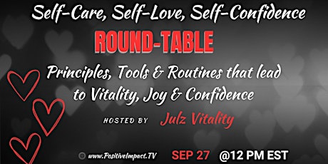 Rescheduled to Nov 29: Routines for Improved Joy, Self-Esteem, Vitality