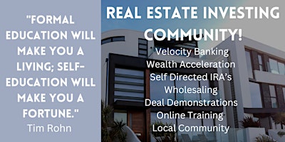 Learn Real Estate Investing - LIVE On Zoom! primary image