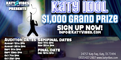 Katy Idol is BACK! $1,000 Grand Prize!
