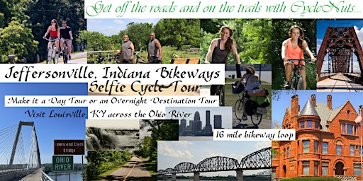 Primaire afbeelding van Jeffersonville, Indiana Smart-guided Bikeway Tour - 1 day or overnight