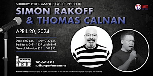 Stand up comedy with Simon Rakoff & Thomas Calnan primary image