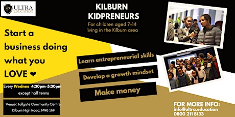 Imagen principal de Teaching 7-14 year olds entrepreneurship in Kilburn!