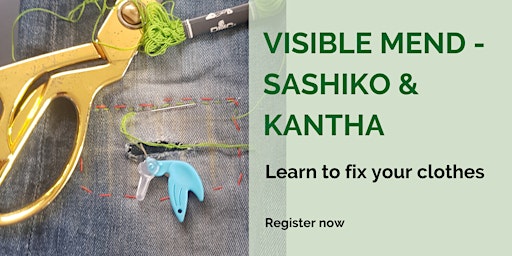 Visible Mending  workshop - Learn Sashiko mending - Clothes repair primary image