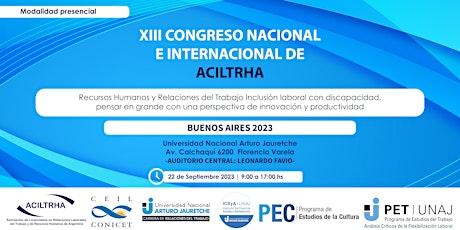 Imagen principal de XIII Congreso Nacional e Internacional de ACILTRHA 2023