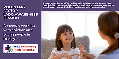 Dudley Voluntary Sector LADO awareness session - children and young people primary image