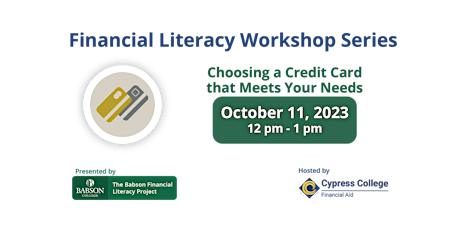 Financial Literacy Workshop - Choosing a Credit Card that Meets Your Needs primary image