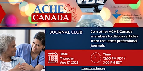 Imagen principal de ACHE Canada Journal Club - August 2023