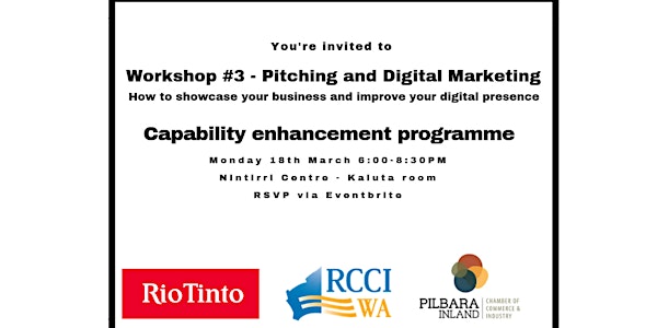 PICCI Business After Hours -  Rio Tinto CEP Workshop #3 Pitching and Digital Marketing