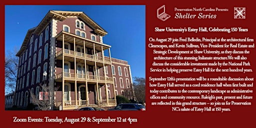 Shelter Series: Shaw University's Estey Hall, Celebrating150 years primary image