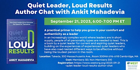 Quiet Leader, Loud Results Author Chat primary image